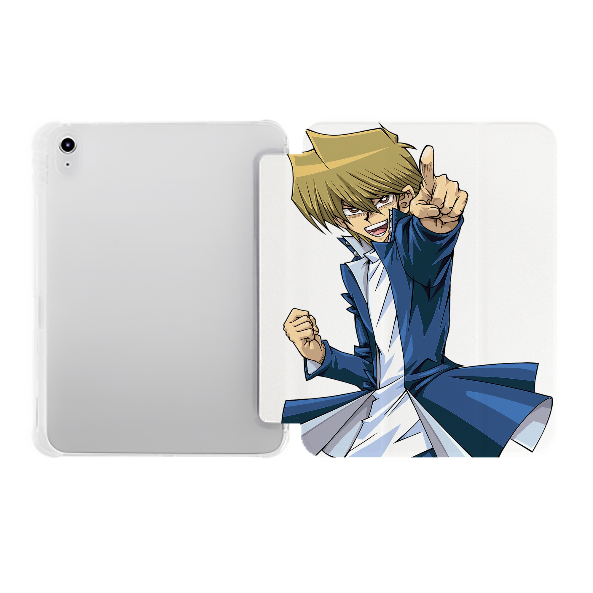 （画像用） 遊☆戯☆王 Yu-Gi-Oh! IPad ケース ペン収納付き 三つ折りスタンド PUレザー×シリコン 対応機種9.5/10.5/10.9インチ